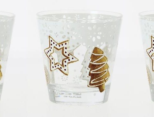 Set 3 Bicchiere acqua in vetro nadia christmas biscuits 250 cc cerve - immagine 1