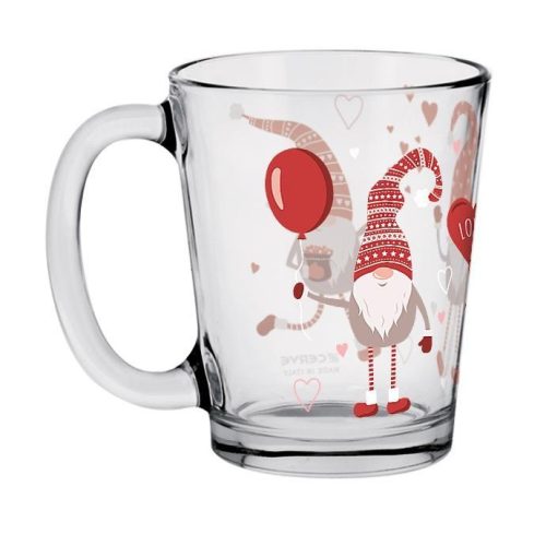 Set 6 Tazze Tazzone Latte Mug in Vetro Nadia Happy Elf 310 cc - immagine 1