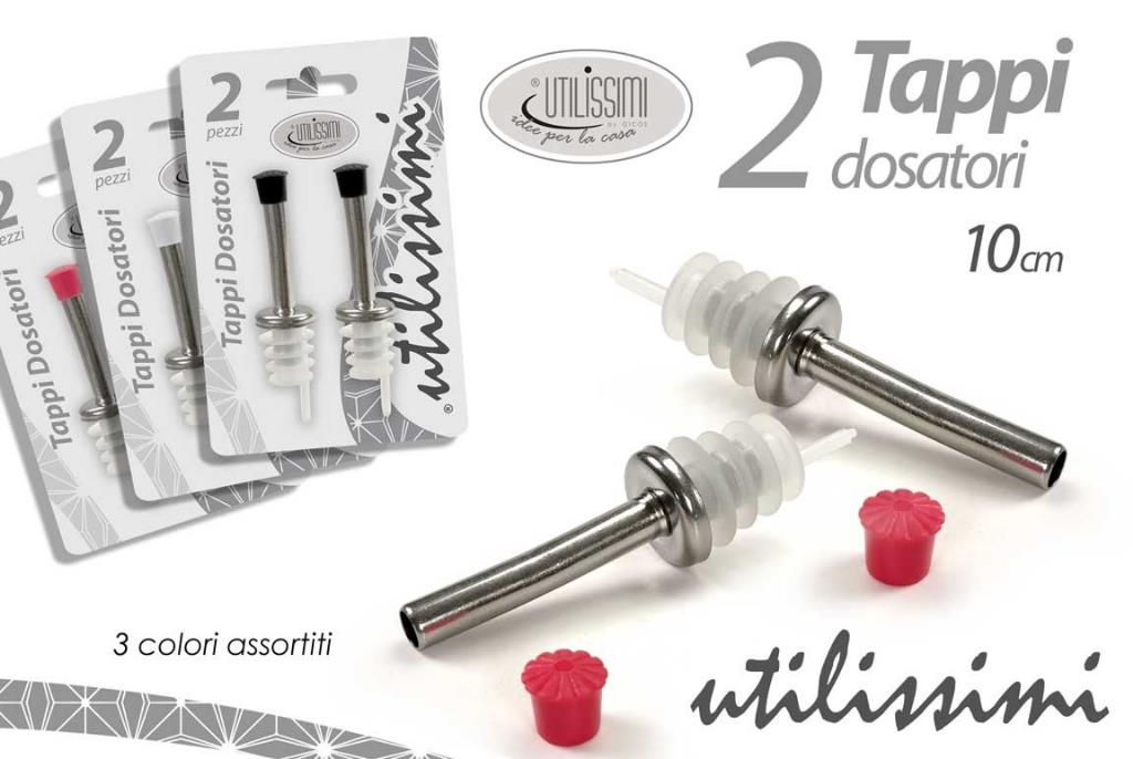 Set 2 Pezzi Tappi Tappo Dosatore Mescitore in Acciaio Inox –