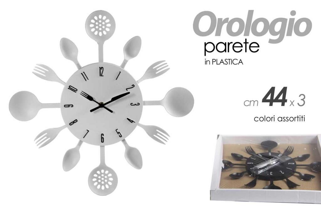 Orologio da Parete Cucina in Plastica con Mestoli Silenzioso 44 cm