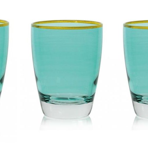 Set 3 Bicchieri da Tavola Acqua Vino Domino Incanto Acquamarine 300 ml Cerve - immagine 1