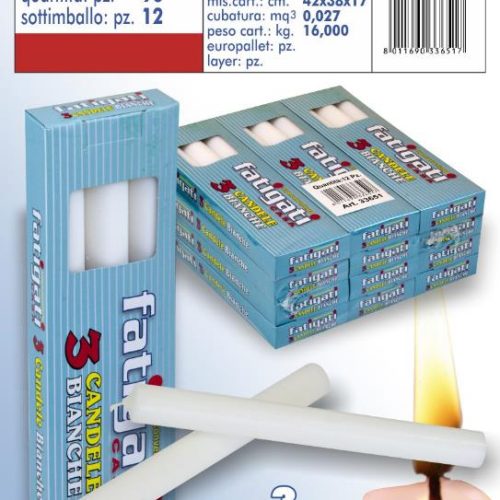 CANDELE BIANCHE 3pz 33651 FATIGATI - immagine 1